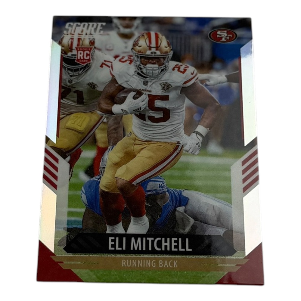 2021 Panini Chronicles Score Eli Mitchell Prizm Silver RC Rookie Card 420 49ers